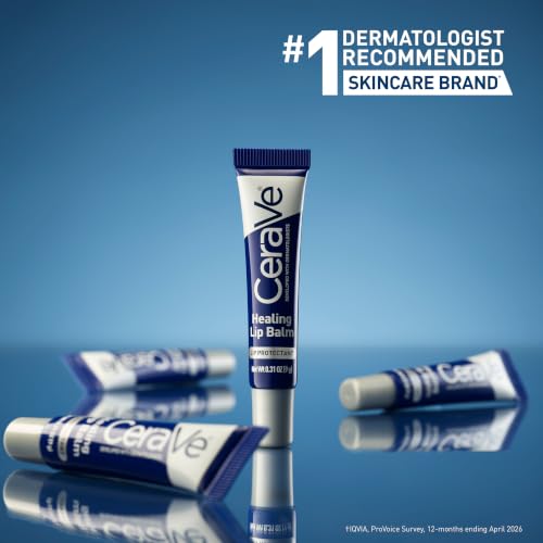 CeraVe Healing Lip Balm, Hydrating & Soothing Lip Treatment with 3 Essential Ceramides, Hyaluronic Acid & Petrolatum, 24-Hour Hydration for Dry and Cracked Lips, Fragrance-Free - Image 4
