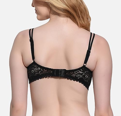 Image of FIMS - Fashion is my style Women Cotton Lycra Floral Lace Lightly Padded Bra Wired Seamless Fullcoverage Multicolor Cup- B