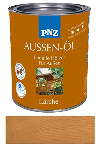 PNZ Außen-Öl Holzschutz Lasur Pflegelasur Premiumklasse von Gartenwelt Riegelsberger UV-beständig Lärche 0,75 Liter