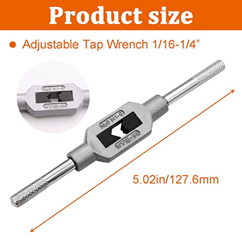 Image of 6pcs Metric ​Thread Machine Taps Set Metric Tap Set Tap Wrench Set Screw Thread Plug Taps ​M3 M4 M5 M6 M8 with 1 /16-1 /4'' Adjustable Tap Wrench O-032