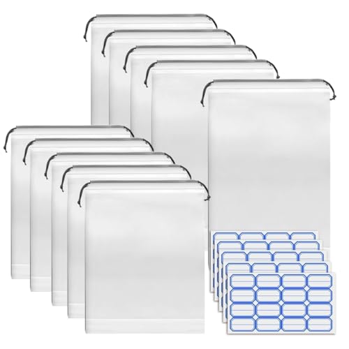 KQOZG 10 PCS Bolsas para Zapatos de Viaje, Tela Impermeable, Organizador de Maleta, Accesorios de Viaje para Vacaciones, Gadgets para Avión (2 Tamaños)