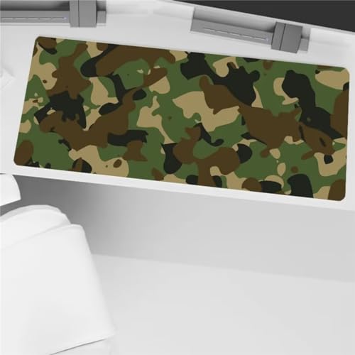 Xinyuer Alfombrilla de Ratón Grande, Alfombrilla Ratón Gaming, 700x400x3mm Escritorio Alfombrilla Antideslizante, Mejora la Precisión y la Velocidad, con Ratón Láser y Óptico (Camuflaje)