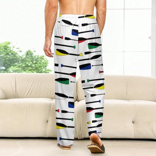 Olympic Rowing Oars Men's Pajama Pant for Women Sleep Lounge Bottoms with Pockets3