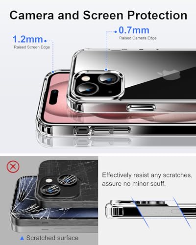 Image of HOOMIL Case for iPhone 15 6.1-Inch, Anti-Yellowing, Drop Protection, Anti-Scratch Transparent Hard Back Phone Cover (Black)