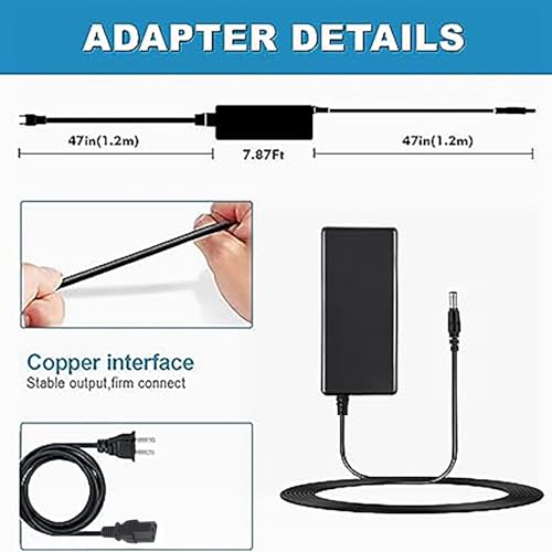 Adaptador de reemplazo 24V 3A para kit inyectores Power Over Ethernet pasivos 24VDC 2.5A 60W con cable de alimentación, entrada 100V-240 VAC 50/60Hz para uso mundial miniatura 3