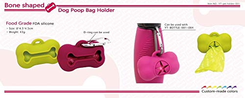 5 Rolls Portable Silicone Bone Shape Dog Poop Bags With Dispenser - Plastic Dog Pooper Bags Holders Refills Trash Can - Dog Pooper Scoopers & Bags For Outdoor Leash Travel (Random) #TOP6