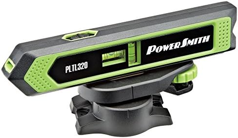 PowerSmith PLTL320 Torpedo Laser Level and Pointer with Magnetic Back, Mounting Base, 360° Rotation, and Batteries, Red