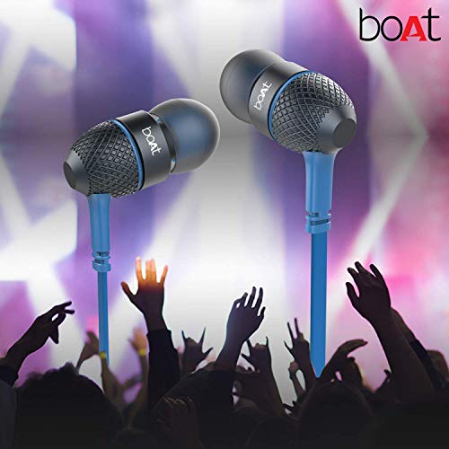 Image of Boat Bassheads 225 Wired in Ear Earphone with Mic(Blue, Carry Case)