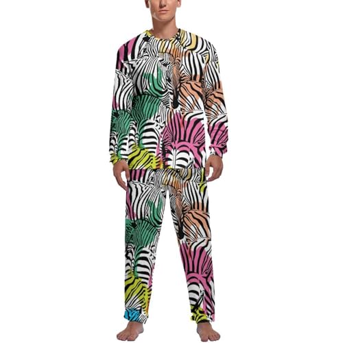 Pyjama homme ensemble chevaux de couleur en coton doux pour des nuits confortables