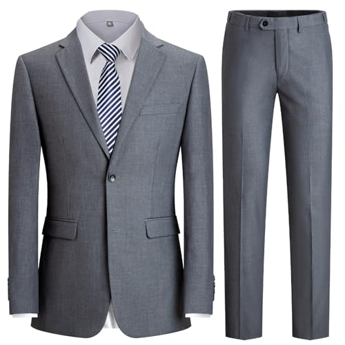 [JIMYXGOL] メンズ スーツ 2点セット ビジネス スリム シングル 2ボタン 洗える ストレッチ ウエストゴム 春秋冬対応 ジャケット パンツ 上下セット 通勤 就活 面接 成人式 卒業式 入学式 結婚式対応 セットアップ