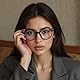 SSKHE Modische Anti Blaues Fake Brille?Blaufilterbrille klassisch Blaulicht Brille Qualität Runder Rahmen?Reduzieren Sie Strahlung Von Elektronischen GeräTen Und Visuelle ErmüDung(2Pcs)