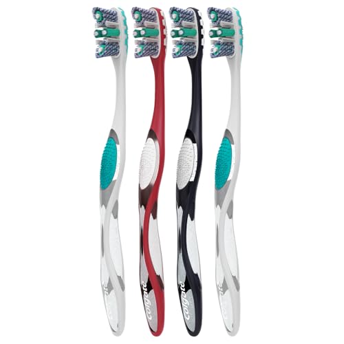 Image of Colgate 360 Advanced Whitening Soft Toothbrush Pack, 4 Adult Soft Toothbrushes with Cheek and Tongue Cleaner, Helps Clean Your Teeth, Tongue, Cheeks, & Gums, 4 - Pack (Pack of 2)