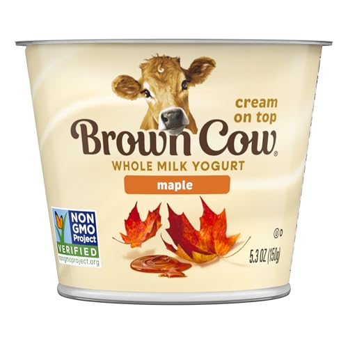 Image of Brown Cow Cream Top Maple Whole Milk Yogurt, 5.3 oz. Cup - Creamy, Delicious Yogurt