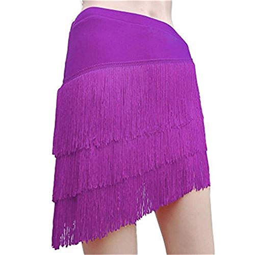 Salón de Baile Latino Salsa Tango Cha Cha Vestido de Falda de Baile Rumba Skate Wrap Scarf Dancewear with Tassel