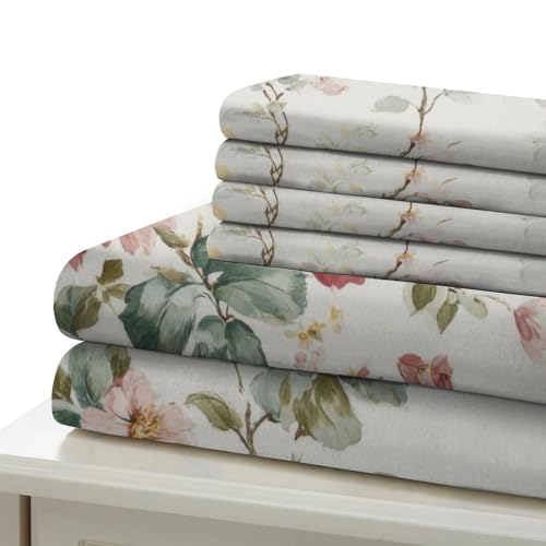 Parure de lit fleurs housse de couette 200x200 microfifbre - 7