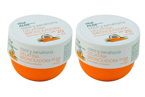 Gelatina Aceleradora del Bronceado de Coco y Zanahoria 2x200 ml |...