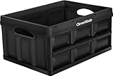 CleverMade CleverCrates Collapsible Storage Container, 32 Liter Solid Utility Crate, Black