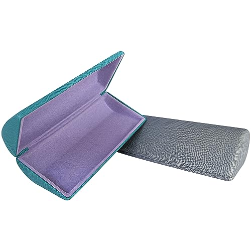 Image of Metal Hard Shell Glasses Case - Lightweight Glasses Case Unisex Eye Glass Case 2 Pack For Travel, Study, Work