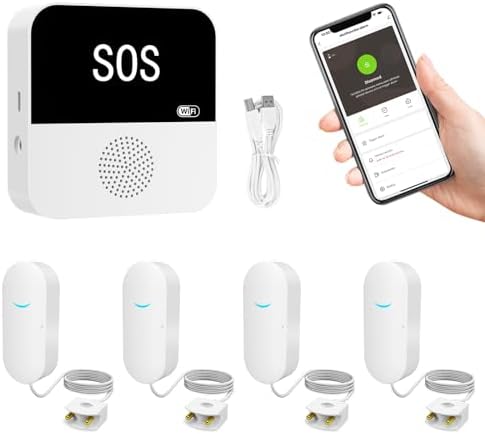 WiFi Water Sensor , Smart Water Leak Detector, Tuya APP Free Remote