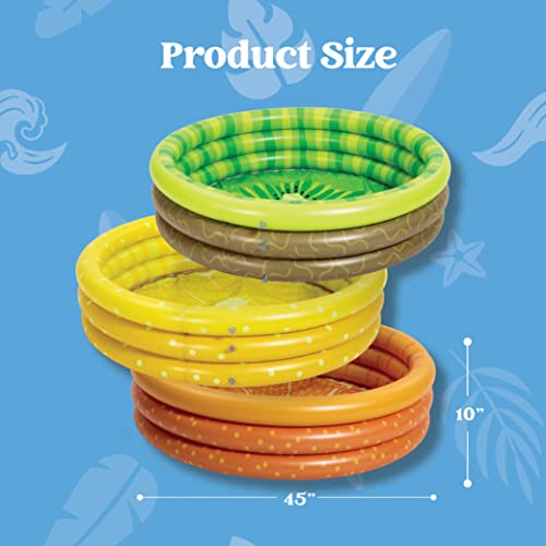 3 Packs 45" X 10" Inflatable Kiddie Pool, Lemon Orange Kiwi Swimming Pool For Kids Toddler Summer Fun, Indoor&Outdoor Water Pool Baby Pool Pit Ball Pool For Ages 3+ #TOP5