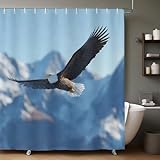 Blau Duschvorhang 180x180 cm Schneeberg & Adler aus Polyester wasserdicht waschbar mit 12 Ringen Badewanne Badezimmer Vorhang dekorativ