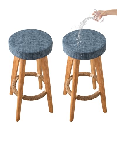Image of CRFATOP 2 Pack Waterproof Bar Stool Covers Round Seat Slipcover,L,03