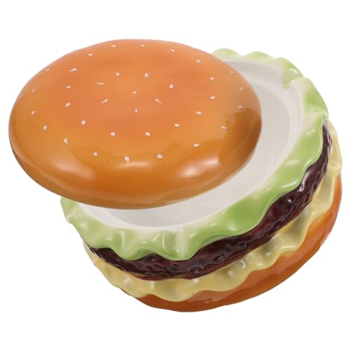 Cendrier de table en céramique hamburger, un accessoire original à offrir