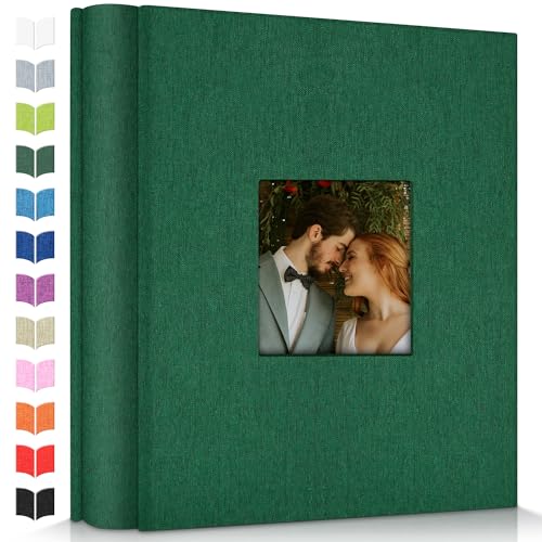 Image of Artfeel Photo Album 4x6 with 600 Pockets,Slip-in Picture Albums,Linen Cover Memory Book with Front Window,White Page Vertical Photo Book for Wedding,Family,Anniversare,Baby,Vacation