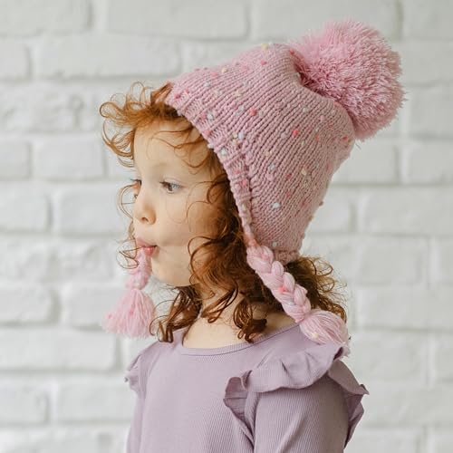Girls Pink Winter Hat Set with Scarf3