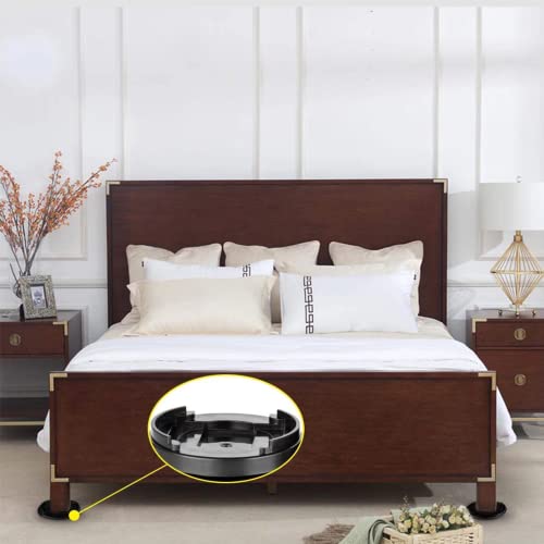 Nezart Bed Risers, 8 Pack Round 1 Inch Furniture Riser Caster Cups, Non-Slip Bed Lifts Risers Heavy Duty Furniture Leg Risers For Bed, Sofa, Table And Chair (Slim, Black) #TOP5