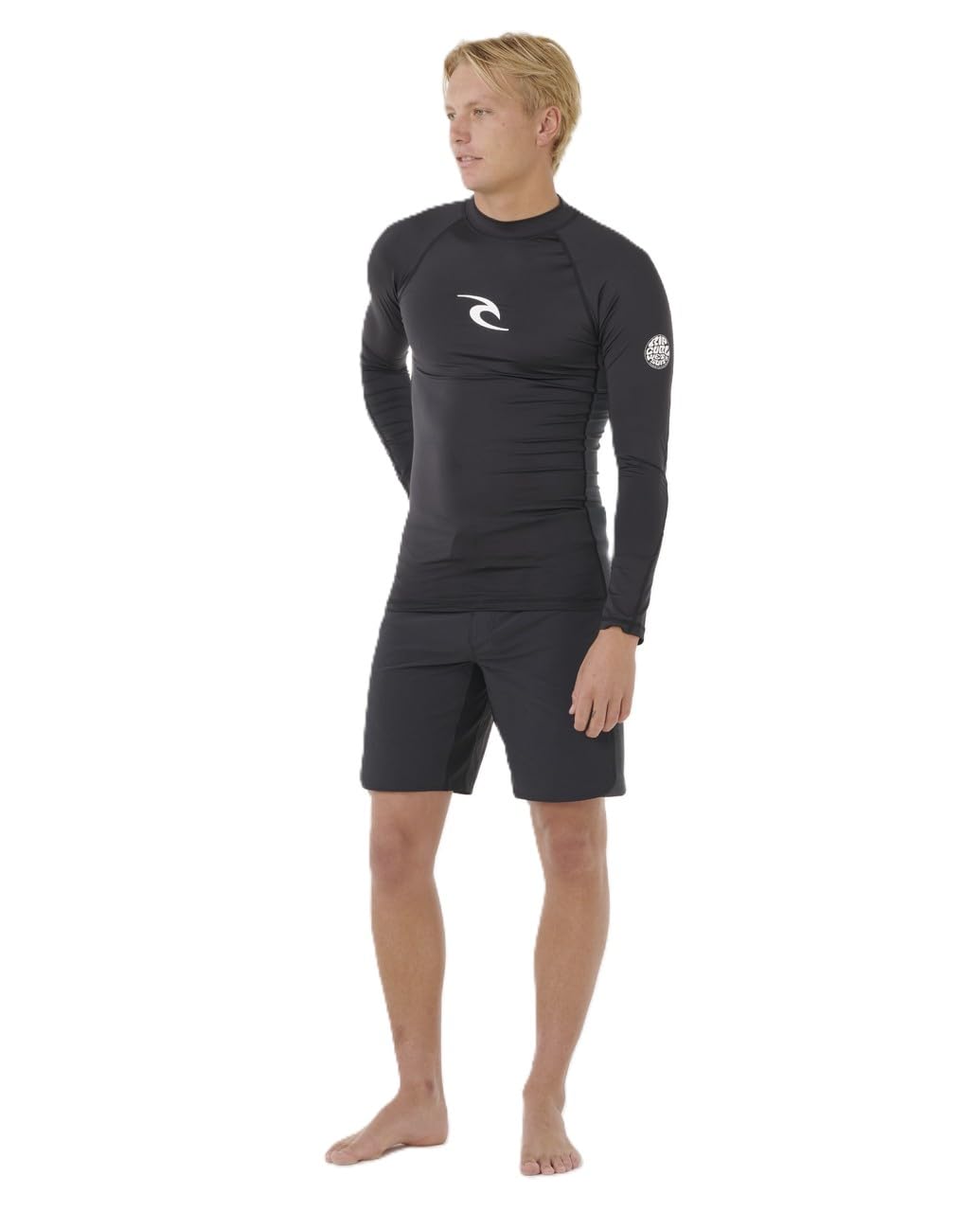 Rip Curl 2026 Uomo Waves Perf Canotta in A Maniche Lunghe 16FMRV - Black