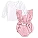 Sanlutoz Neugeborene Baby-Bodysuit + Weiße Tops Sets Baumwolle Kleinkind Outfits 2pcs (18-24 Monate / 90 cm, 7047-PK-9015-L)