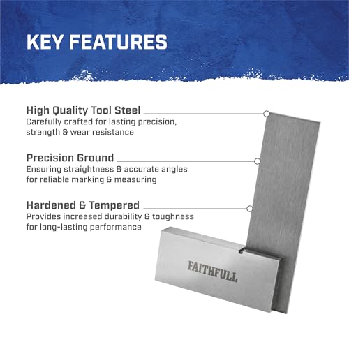 Faithfull Engineers Steel Try Square 50mm (2in) – Precision Ground, Hardened Steel Blade, Accurate Marking, Measuring & Layout Tool for Metalworking & Woodworking 4 Faithfull Engineers Steel Try Square 50mm (2in) – Precision Ground, Hardened Steel Blade, Accurate Marking, Measuring & Layout Tool for Metalworking & Woodworking - Image 4