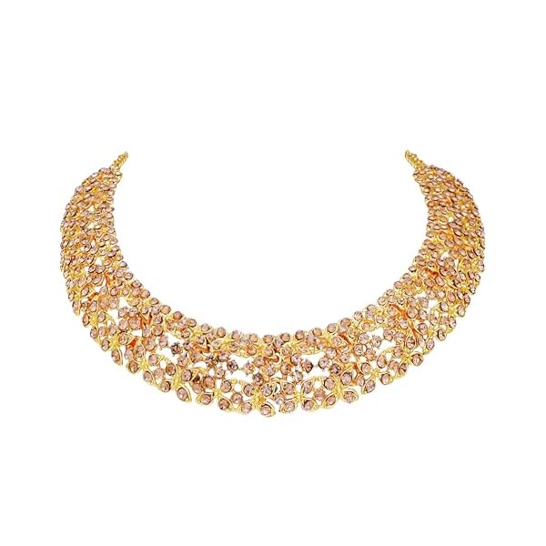 NATTY Gold Finish Feshion Necklace with Earrings for Women - Jewellery Set for Party, Wedding, Engagement - Image 4
