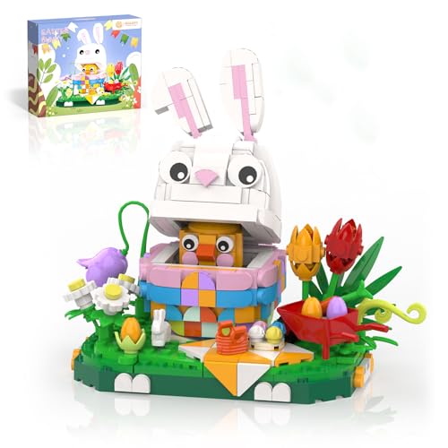 Easter Bunny Eggs and Chick Building Toy Set Compatible with Lego...