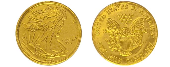 Large Gold Foiled Milk Chocolate Coins 1LB Bag