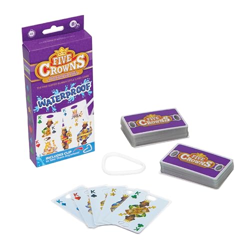 Five Crowns Waterproof Cards Games – Pool, Summer Toys, Pool Games, Family Game Night, The Game isn’t Over Until The Kings Go Wild!, 5 Suited Rummy Style Card Game, Ages 8+