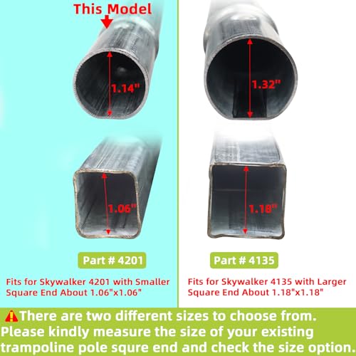 Image of Trampoline Poles Replacement for Skywalker Or Jumpzylla,Galvanized Trampoline Enclosure Pole for Skywalker or Jumpzylla,Replace Parts#4201 4202 4135 OR for Jumpzylla 8ft 10ft&12ft 14ft