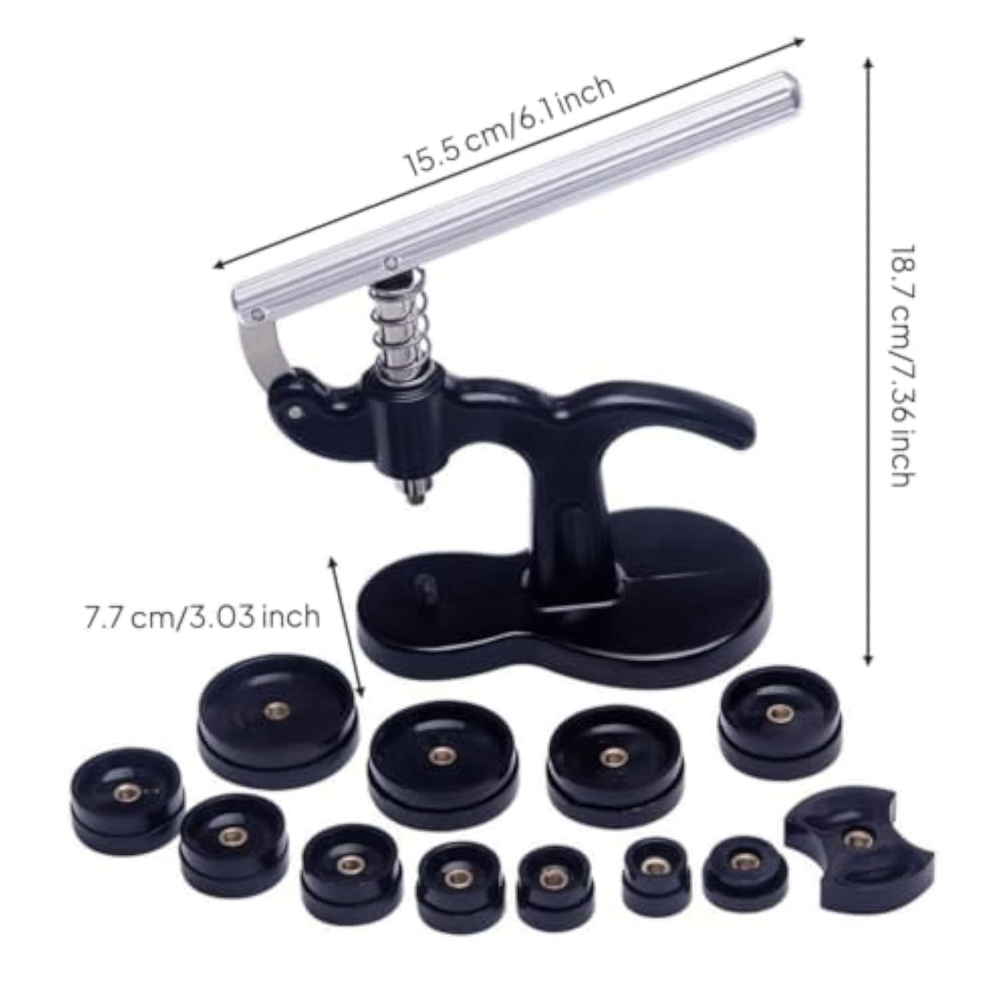 Handheld Watch Back Press Tool for Watchmakers, Black