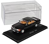 Aus Metall mit Plastikteilen. Mercedes-Benz 500 SEC S-Klasse Coupe Schwarz W126 1979-1991 Nr 33 1/43 Ixo Modell Auto