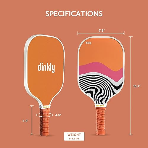 Image of Pickleball Paddles Set of 2 - USAPA Approved Graphite /Fiberglass Pickleball Racket, 2 Pickleball Rackets, 4 Balls and 1 Portable Carry Bag, Pickle Ball Set for Men Women, Orange Sunset