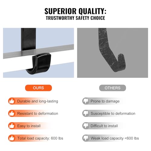 VEVOR Dachleiterhaken, 2er-Set Dachhaken mit festem Rad und Schwenkstange, Leiterstabilisator aus hochbelastbarem Stahl, Dachfirstverlängerung zur Schadensverhütung, Leiterhaken Tragkraft bis 272 kg