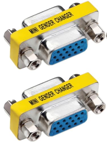 Kyper 15 Pin VGA Female to Female Adapter SVGA Coupler HD15 Mini Gender Changer VGA Cable Extender KVM (2)