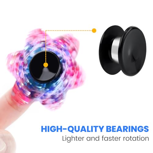 Image of NiArt Fidget Spinner Bearings with Caps 48 Pack, Chrome Steel DIY Set | Sealed Bearing Design Keeps Dust Out for Smooth Precision Spinning, Ideal for Resin Casting Projects, Stress Relief