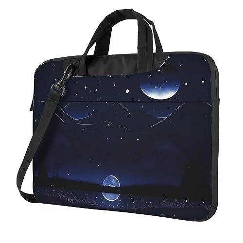 Sac ordinateur portable bleu serein HYTTER au motif poétique de vue nocturne