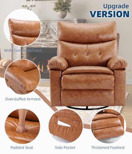 Image of GarveeHome Leather Manual Recliner Chair for Adults - Heat and Massage
