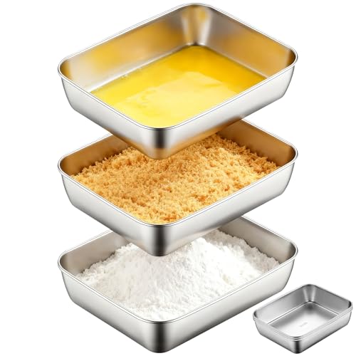 IIRC Panierschalen Set 3-Teilig, Edelstahl Schale 25,5 x 20 x 5 cm,...