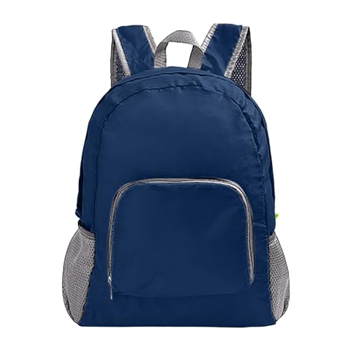 Genérico Mochila de senderismo ligera para niños compacta para actividades al libre y uso diario con cremallera y bolsillos laterales (Navy One Size)