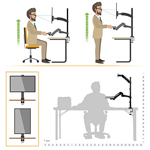 RICOO Supporto Monitor scrivania TS1211 Girevole