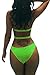 Viottiset Women's Cute Bandage Criss Cross One Piece Cut Out Push Up Monokini Swimsuit Bathing Suit Swimwear Beachwear Green XL
